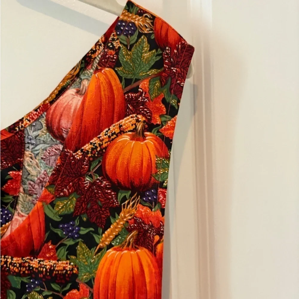 Conversation Piece Gorgeous Pumpkin  Fall Festival Dress w/pockets L